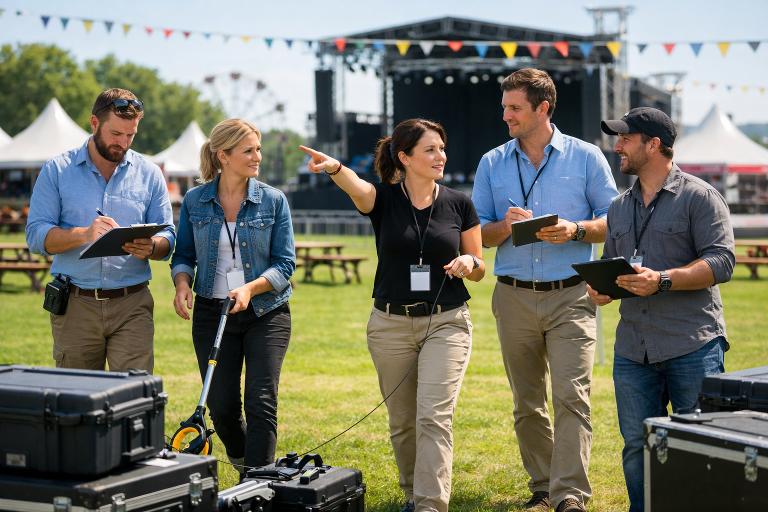 Etkinlik planlama ekibi saha calismasi