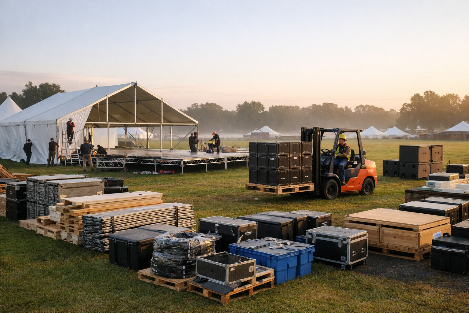 Etkinlik alani kurulum ve hazirlik calismasi