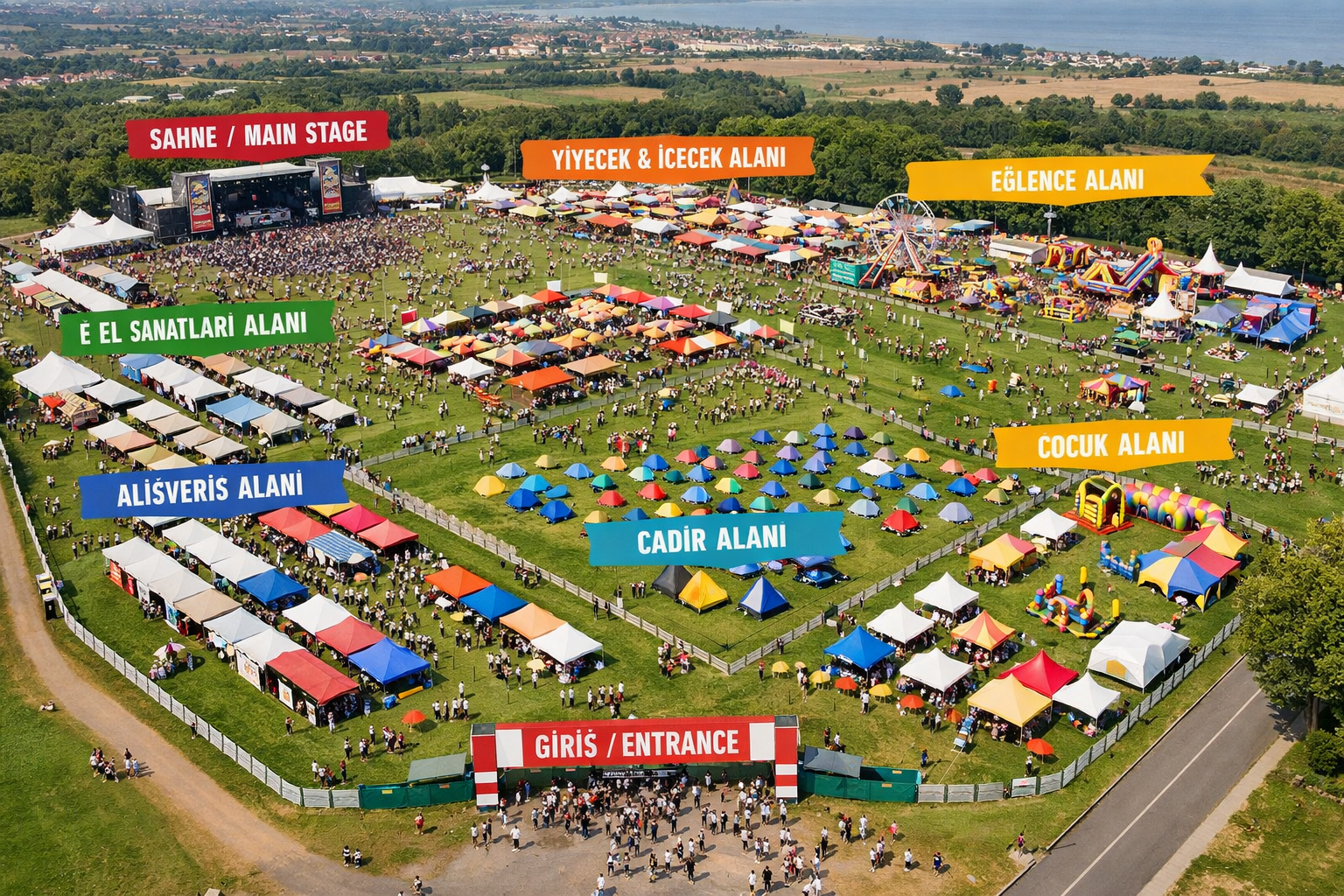 Acik hava etkinlik alaninda zonlama ornegi