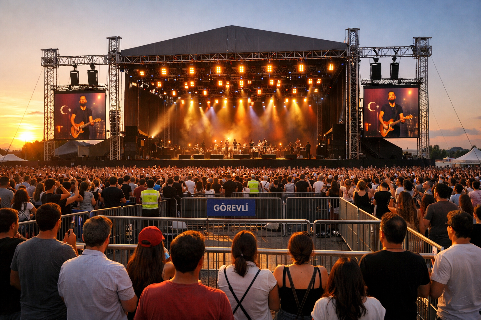 Acik hava sahne alani ve seyirci zonlama ornegi