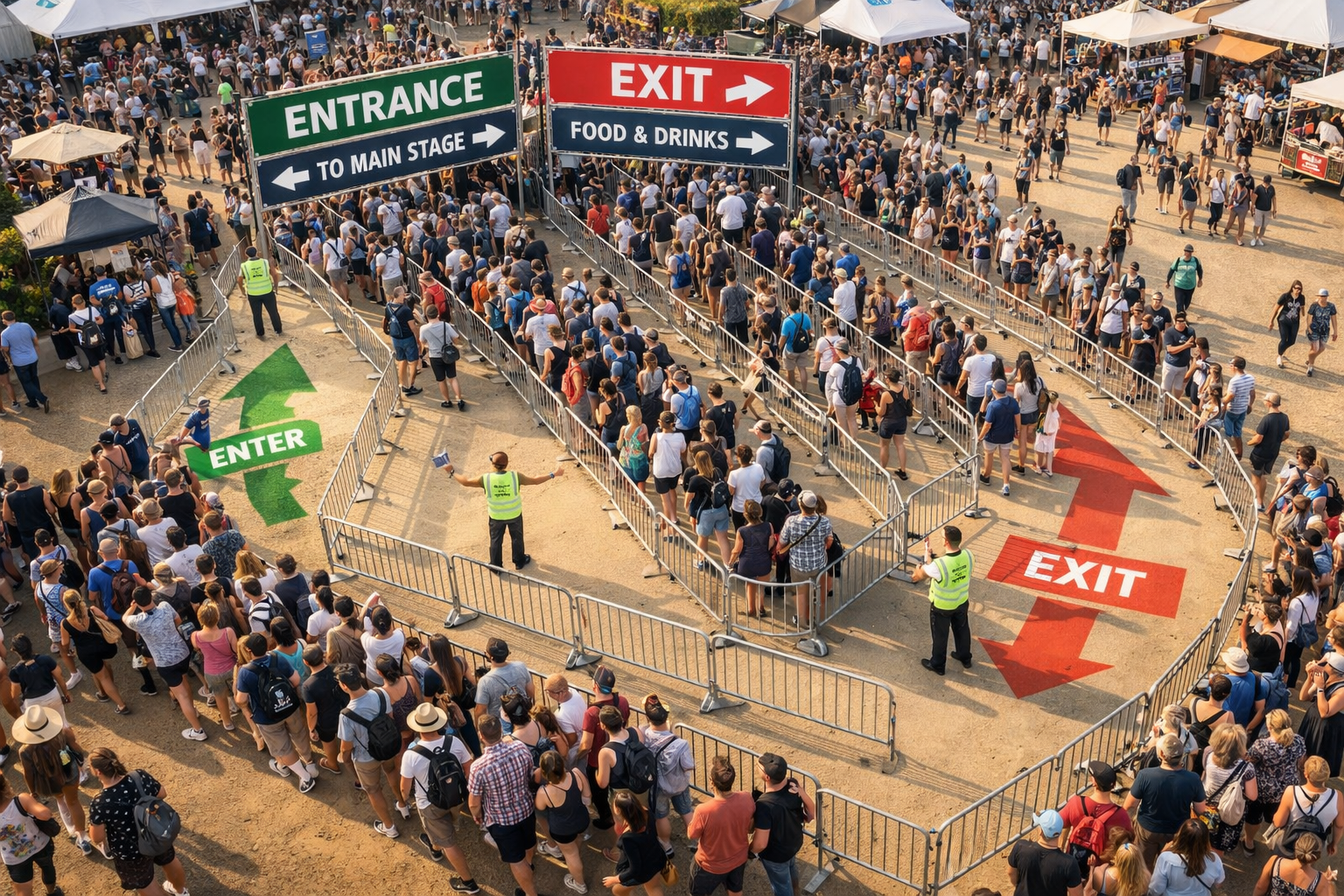 Etkinlikte konuk yogunlugu ve akis yonetimi